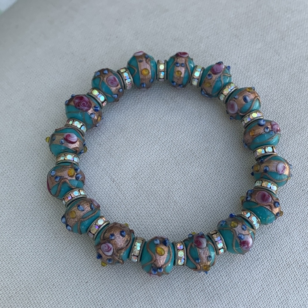Murano Vintage Wedding Cake stretch bracelet